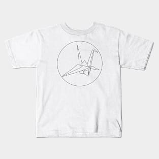 Origami Crane (black) Kids T-Shirt